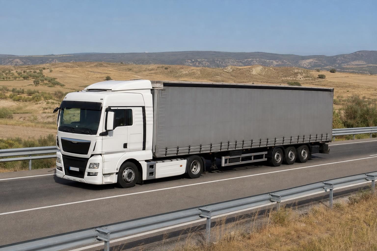 Camión tráiler circulando por una autovía española